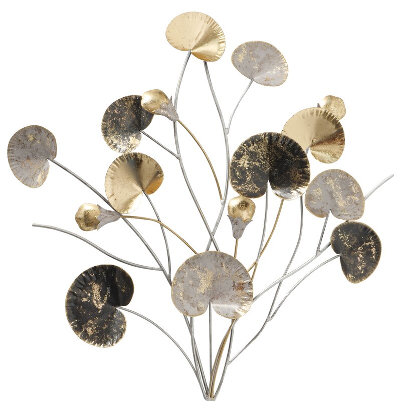 Bungalow Rose Abstract Botanical Metal Wall Décor